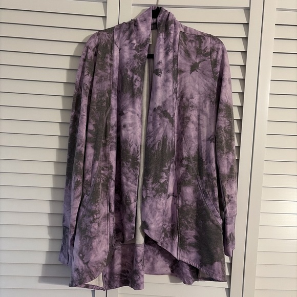 90 Degree By Reflex Tops - 90 Degree by Reflex Purple Tie-Dye Women's Fleece